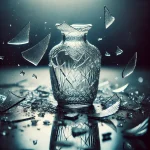 割れたガラスの花瓶