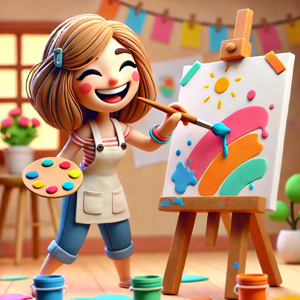 絵を描く女性